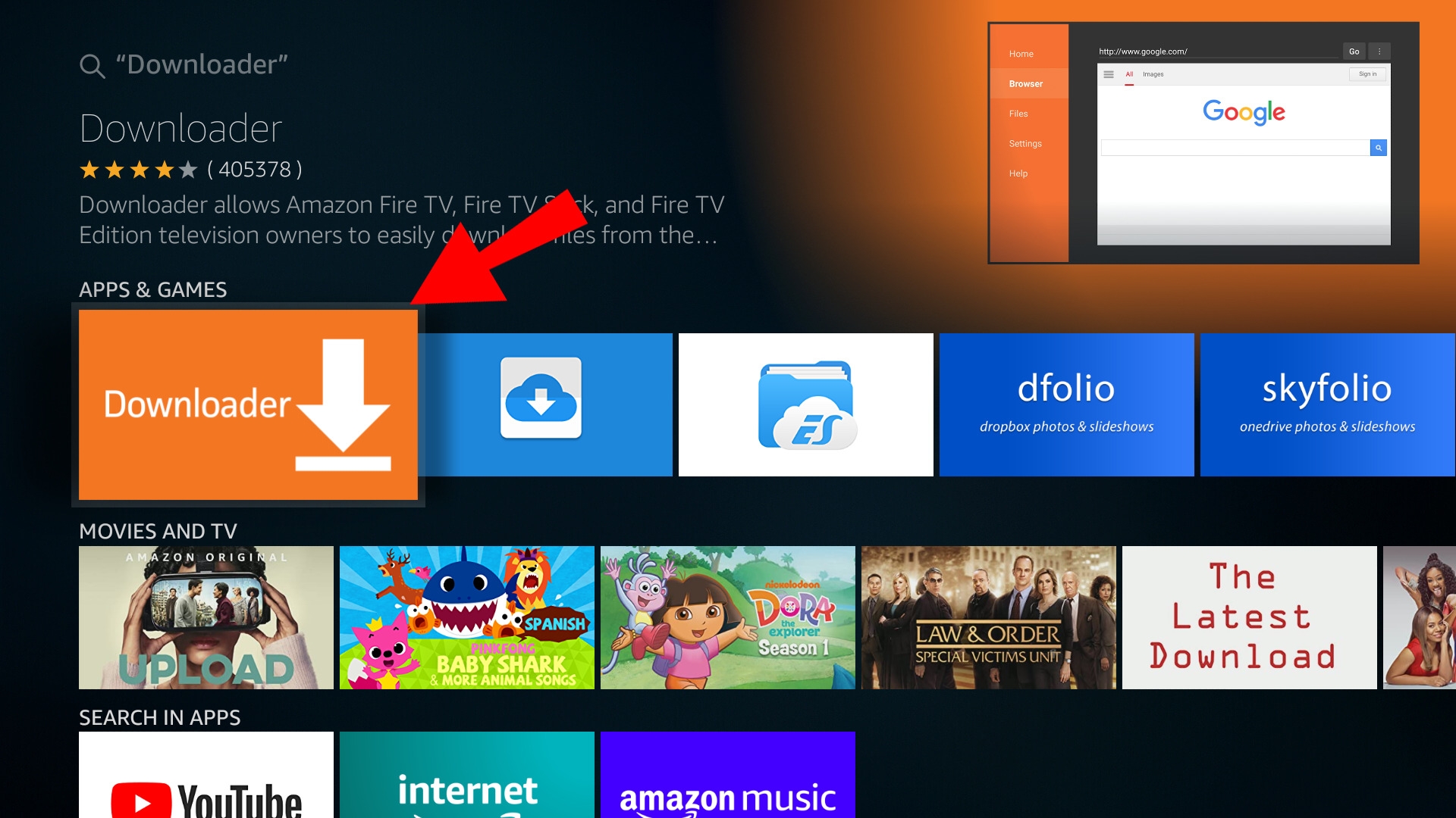 Téléchargement de Downloader