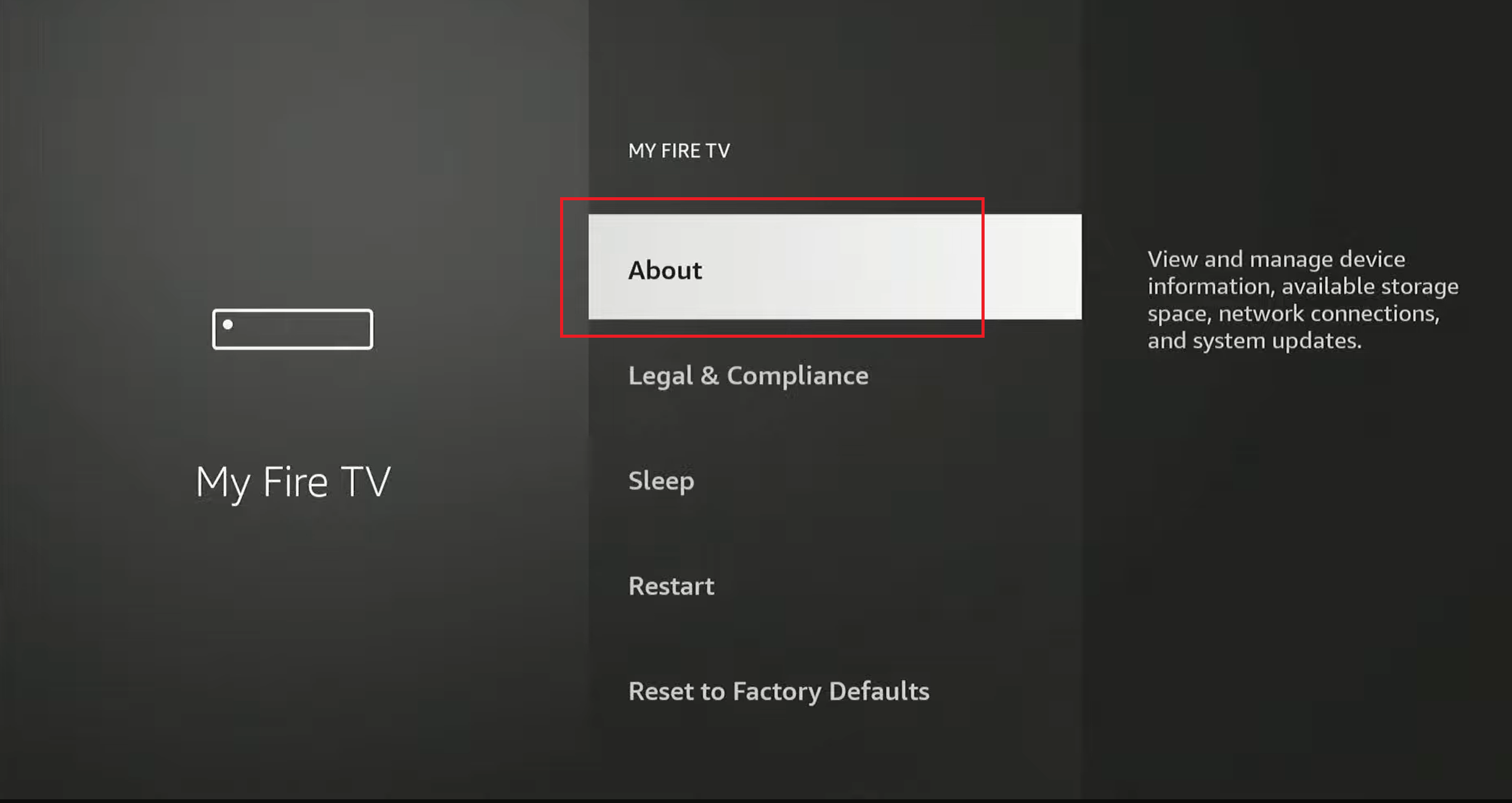 Cliquer 7 fois sur le modèle Firestick