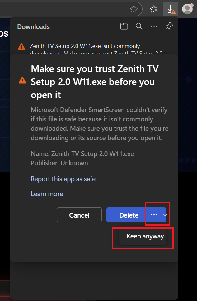 Windows Defender – Keep anyway