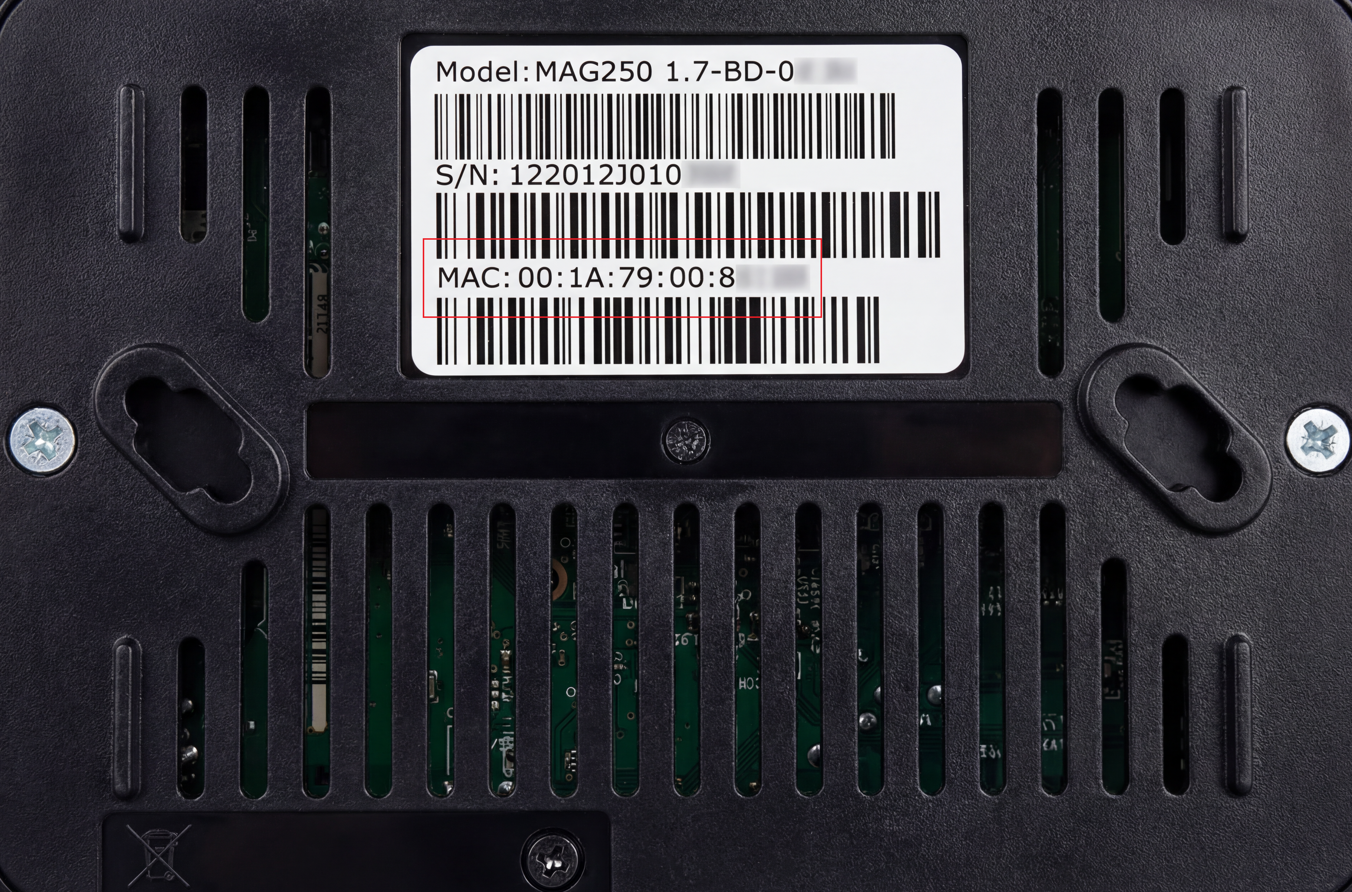 MAG – Adresse MAC sur l’étiquette