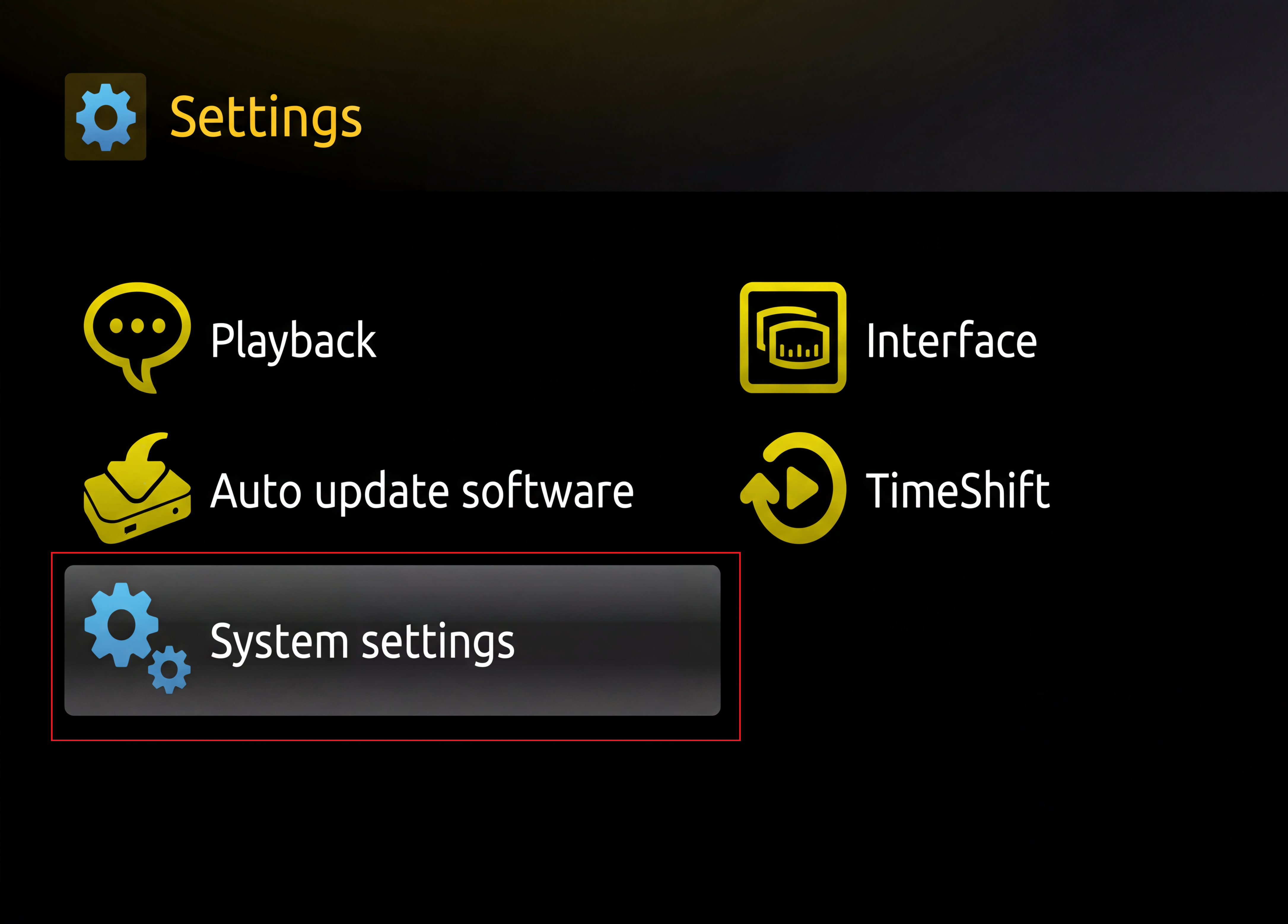 MAG – Settings → System settings