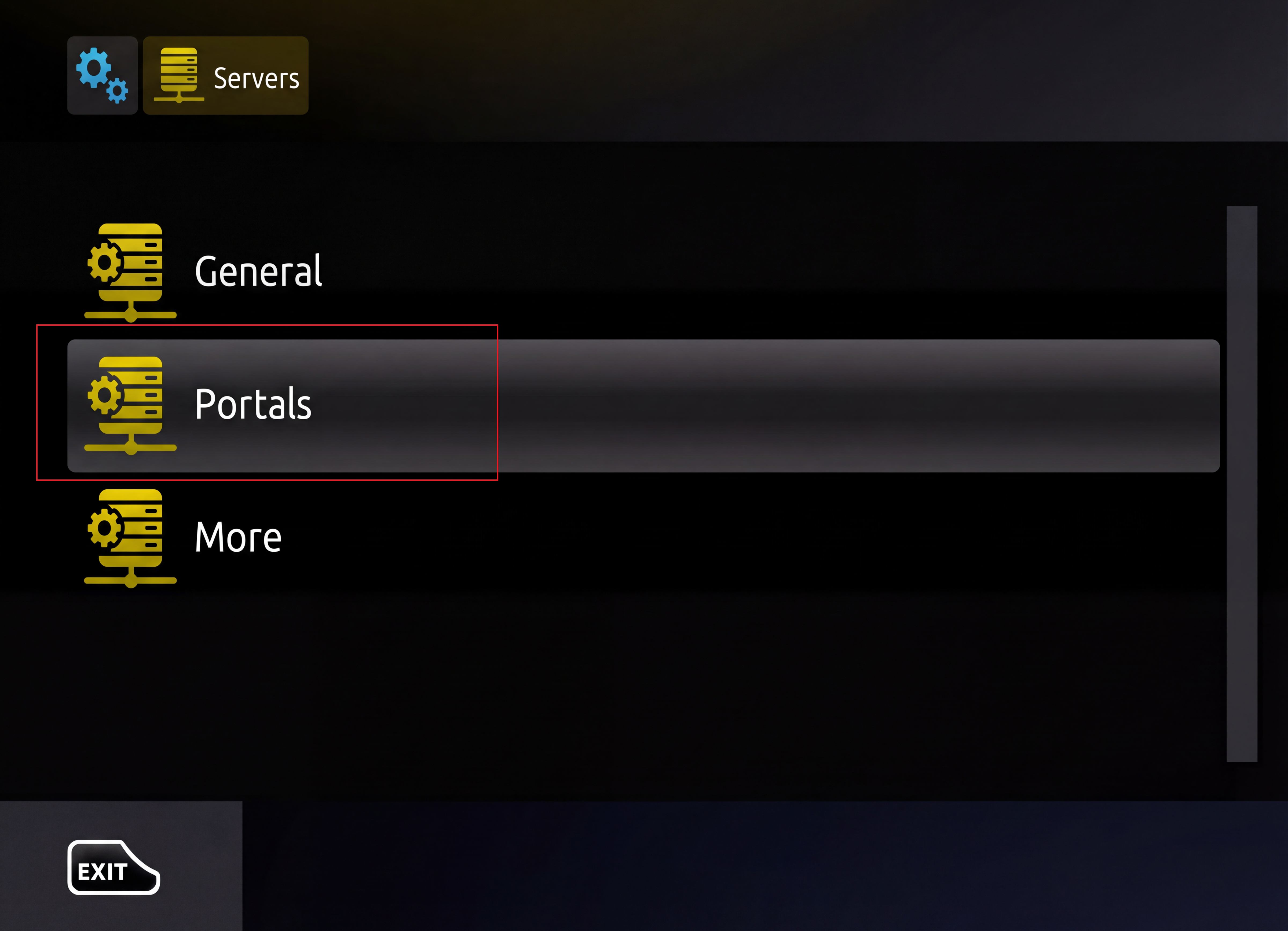MAG – Servers → Portals